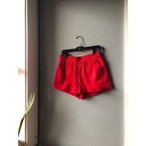 Red J. Crew Cotton Shorts